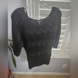 Bebe Black Cable Knit Sweater Size Small